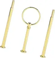 Cake Plate Stand Handle with Accessories, Zinc Alloy Fruit Plate Hardware Fitting Holder, for Birthday Party Anniversary or Daily Use (Round Three-Layer Gold)
