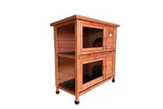 YES4PETS Brown Large Double Storey Rabbit Hutch Guinea Pig Ferret Cage