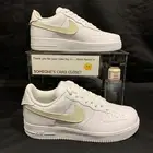 Nike Air Force 1 Low White (Cream Custom Painted Swoosh) SC-#23W