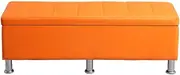 Folding Storage Chest Storage Blanket Box Ottoman Seat Ottoman Storage Box Ideal for Toy Box Bed End Shoe Bench Hallway Seating(Orange,80x40x40cm)