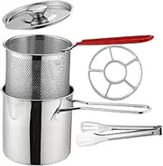 SHOWERORO 1 Set Fry Pot Kit with Fry Basket and Lid Deep Fryer for Shrimp Lightweight and Versatile Cooking