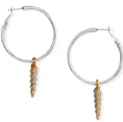 Brighton Shells Charm Hoop Shells Around the World Earrings NWT $98