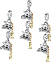 [SHINEOFI] Graduation Pendant Accessories Gold Chain Necklace Locket DIY Pendant Accessories Graduation Charms Graduation Cap with Diploma Pendants Tassel Keychain Kit Hat Alloy