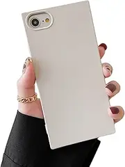 COCOMII - Square Case Compatible with iPhone SE 2022/2020/8/7 - Soft Touch Silicone, Microfiber Lining, Women Girls Men, Rectangle Phone Case for iPhone SE 2022/2020/8/7 4.7 inch, Antique White