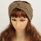 Head Wrap Windproof Anti-freeze Knitted Knotted Solid Color Head Wrap Stretchy