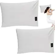 2PCS Grounding Pillowcase 20x30 Inch Grounding Pillow Case Cotton Grounding Sheet Silver Fiber Grounding Improve Sleep Reduce Stress Anxiety Relief, White, Grounding Pillow Case
