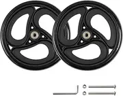 Wealrit 2 Pcs Solid 8 Inch Replacement Wheels for Wheelchairs, Walker, Drive Rollator Parts (Black)
