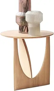 Side Table Round Solid Wood End Table, Nightstand Bedside Table Coffee Table for Small Spaces, Bedroom, Living Room, Entryway, Farmhouse End Tables Living Room