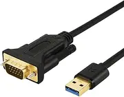 USB 3.0 to VGA Cable 6FT, CableCreation USB to VGA Adapter Cord 1080P @ 60Hz, External Video Card, Only Support Windows 10/8.1/8 / 7 (NO XP/Vista/Mac OS X), Black