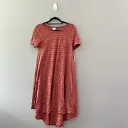 NWT LuLaRoe Carly dress hi low pink striped size XS