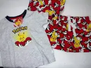 NWT PETER ALEXANDER KIDS POKEMON RED & GREY PYJAMA SET