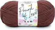 [Lion Brand Yarn] Pound of Love, Value Yarn, Large Yarn for Knitting and Crocheting, Craft Yarn, Cinnabar
