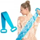 70cm Silicone Exfoliating Back Strap Scrub Shower Body Scrubber Bath Brush