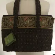 NWT! Country Provencal~Quilted Zip Top Tote & Matching Cosmetic Bag