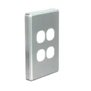NLS 30564 - 4 Gang Switch Brushed Aluminium Cover Only 'Classic Style'