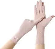 [XUNQUCOM] Sun Gloves Medium Length Sunblock Gloves Women Driving Cycling Touch Screen UV Protection Gloves