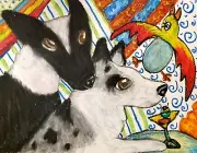 Cardigan Welsh Corgi 5x7 Signed Pop Art Print Vintage Style Art By KSams Cuckoo