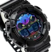 Casio G-Shock Analog Digital World Time Alarm Timer Men's Watch GA-100RGB-1AER