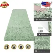 Extra Large 24x60 Inch Chenille Bathroom Runner Rug - Soft, Absorbent & Non-Slip