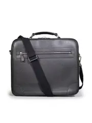 Black Leather Top Handle Briefcase