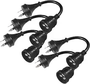 Short Aus 3-Prong Extension Power Cord Male Female Socket Power Cable 3G*1.0mm2 Copper Wire 20CM 5 Pack