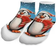[QMNVBDS] Christmas Funny Penguin Socks Ankle Length Socks Casual Short Socks for Women Men Low Cut Sports Socks Running Socks No Show Socks Ankle Socks Athletic Socks Workout Socks, Style, One Size