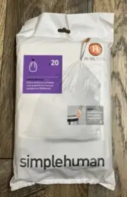 Simplehuman Code H Custom Fit Liners Drawstring Trash Bags 20 Count 30-35L