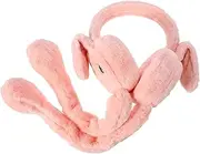 [FOYTOKI] 2pcs Moving Funny Airbag Warm Kids Rabbit Hoop Gifts Fluffy Ears Fur Aniaml for Windproof Easter Hair Fall Cover White Plush Headwear Adults Protectors Outdoor Christmas Props