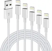 iPhone Charger Fast Charging[Apple MFi Certified] 5pack 3/3/6/6/10FT Long Lightning Cable High Speed Data Sync Cord Compatible with 14/13/12/11 Pro Max/XS MAX/XR/XS/X/8/7/Plus/6S/6/SE/5S&More