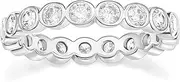 [Mameloly] 3.8mm Wedding Bands for Women Cubic Zirconia Full Eternity Stackable Engagement Promise Rings for Her Size 4-12