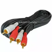 RCA to RCA 20' Ft Feet 6m Cable 2 Male to 2 Male for Home, Car Audio Amplifier