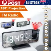 7.4" LED Digital Projection Alarm Clock FM Radio Snooze Dimmer Ceiling Projector