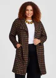 [TS] Taking Shape Cosy Textured Cardigan Size 12 in Cinnamon, Viscose - Plus Size Women's Clothing Cinnamon
