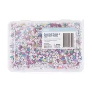 Assorted Shape and Alphabet Beads Set - Brights