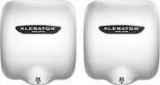 Excel Dryer XLERATOR XL-BW 1.1N High Speed Automatic Hand Dryer, White Thermoset (BMC) Cover, Heat and Speed Control Options with Noise Reduction Nozzle, 110/120 12.5 Amps (2 Pack)