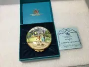 NEW VINTAGE 1970 HALCYON DAYS BILSTON & BATTERSEA BENJAMIN FRANKLIN ENAMEL BOX
