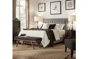 Istyle Jensen King Bed Frame Fabric Grey