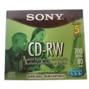 Sony CD-RW Rewritable CD's (Pack of Five) Brand New Unopened