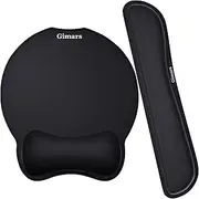 Gimars Ergonomic Mouse Pad Wrist Support, Upgrade Enlarge Superfine Fibre Soft Smooth Keyboard Wrist Rest, Comfortable Memory Foam Wrist Rest for Computer, Laptop, Mac, Gaming, Office and Pain Relief