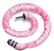 Pink Sportneer Bike Chain Lock Heavy Duty, Bicycle Lock with 5 Digit Combination