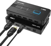 KVM Switch HDMI 4 Port Boxes 30hz USB HDMI KVM Console for 4 PCs Share 1 HD