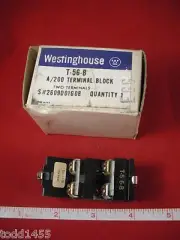 Westinghouse T-56-B A/200 Terminal Block Two Tie Point Nos New