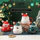 With Straw Lid Ceramic Cups Creative Couple Cups Ceramic Coffee Cup Christmas