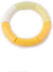 [HUJUON] Colorful Acrylic Bending Tube Elasticity Bracelet,Bohemian Vintage Resin Rainbow Bangle Bracelet Jewelry for Women Couple