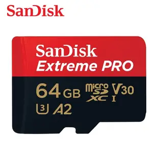SANDISK Extreme PRO 64G U3 A2 V30 UHS-I microSDXC 200MB 記憶卡
