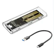 M2 SSD Case M.2 NVME SSD Enclosure Portable USB3.1 Type-C SSD Transparent Hard Disk Case 5Gbps for PC As Shown