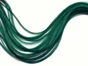 6 Pieces - Xl Solid Peacock Green Thin Rooster Hair Extension Feathers