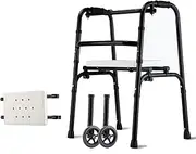 Auxiliary Walker Foldable Standard Walker with Seat Lightweight Aluminum Alloy Rehabilitation Adjustable Height Lightweight Standard Walker