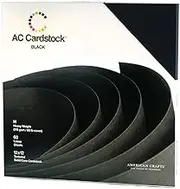 (Black) - Alvin AC71260 12 in. x 12 in. American Crafts 60 Sheet Cardstock Pack - Black