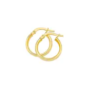 9ct Gold 4x12mm Half Round Hoop Earrings